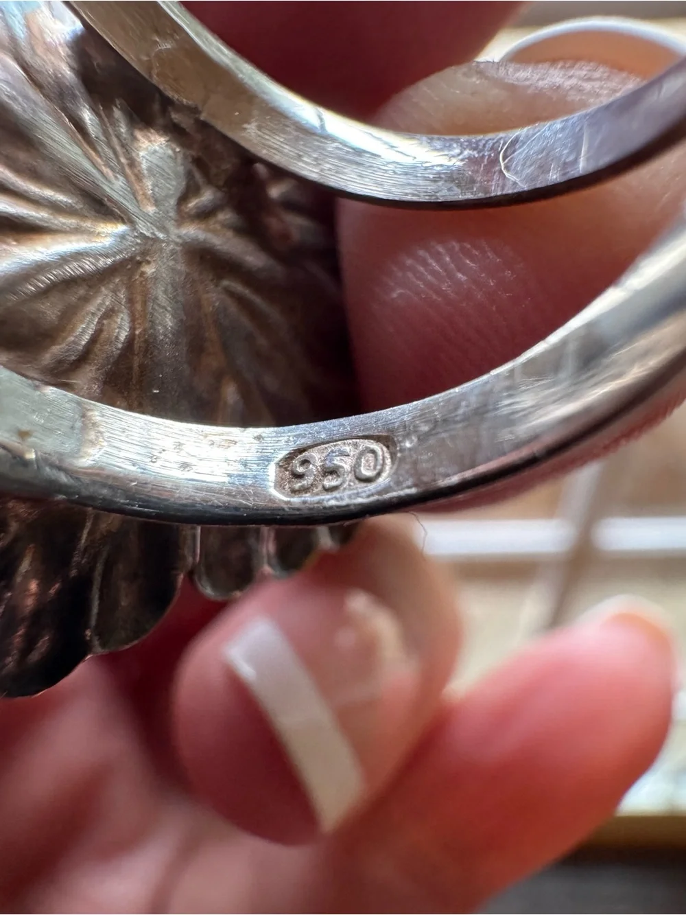 950 Sterling floral cocktail ring
